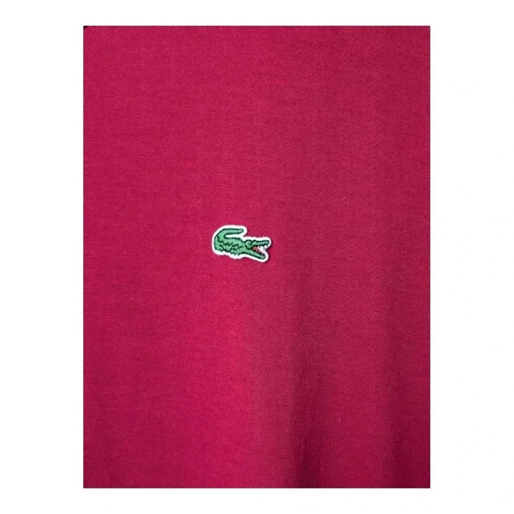 Lacoste Men's V-neck 100% Pima Cotton T-Shirt Bordeaux Embroidered Logo Size XXL - Picture 5 of 14